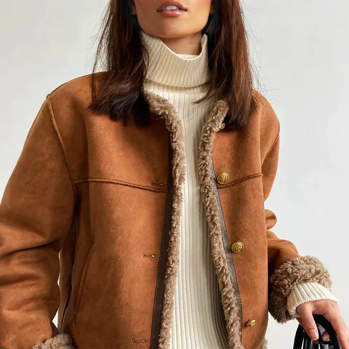 Rosalie - Shearling Knappjakke