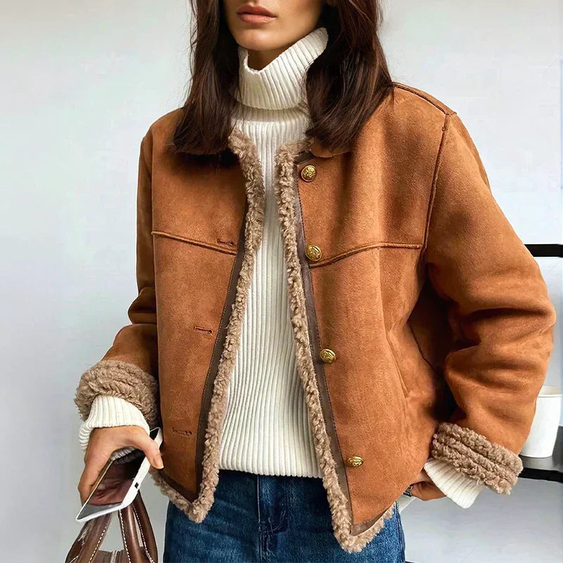 Rosalie - Shearling Knappjakke